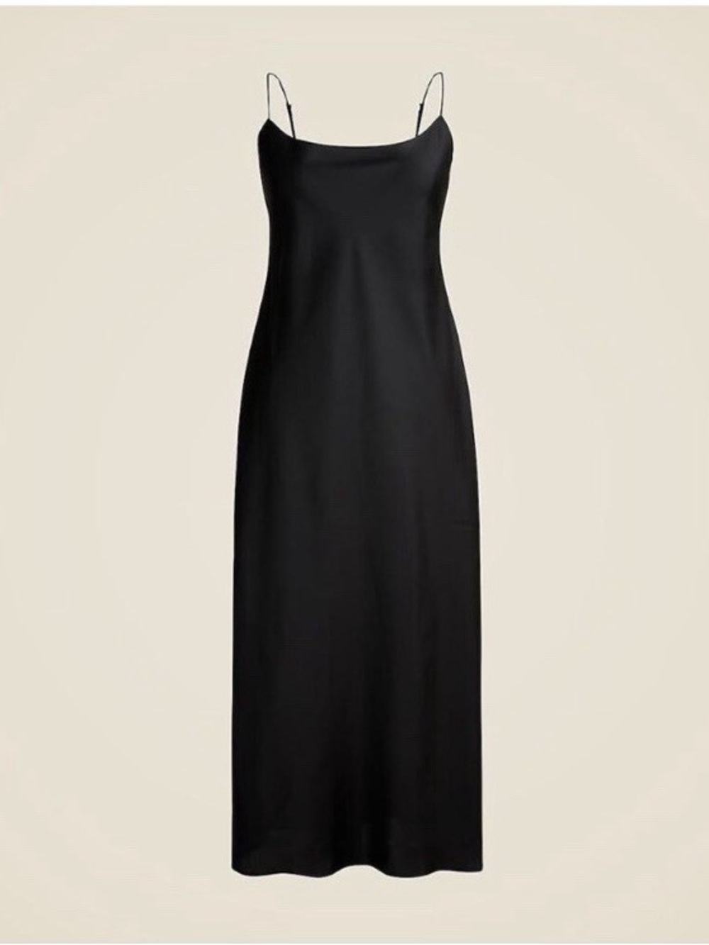 J Crew Gwyneth Slip Dress Black Plus Size 18 Adjustable Strap Charmeuse Satin